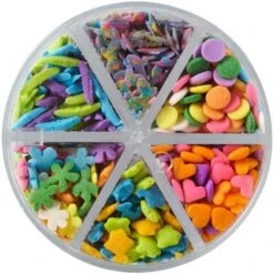 Wilton W5362 2.4 Oz Flowerful - Jimmies Sprinkles; 6 Cell