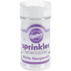 Wilton W773 Nonpareils Sprinkles 3 Ounces - White
