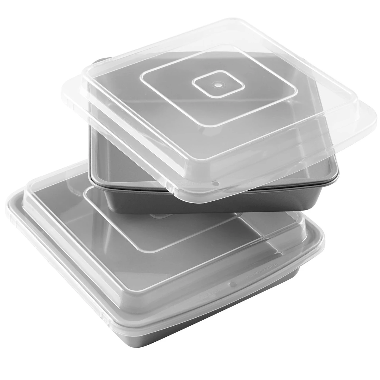 Wilton Recipe Right Non-Stick 9-Inch Square Brownie Baking Pan With Lid, Multipack Of 2 3 Wilton Recipe Right Non-Stick 9-Inch Square Brownie Baking Pan With Lid, Multipack Of 2 - Image 2