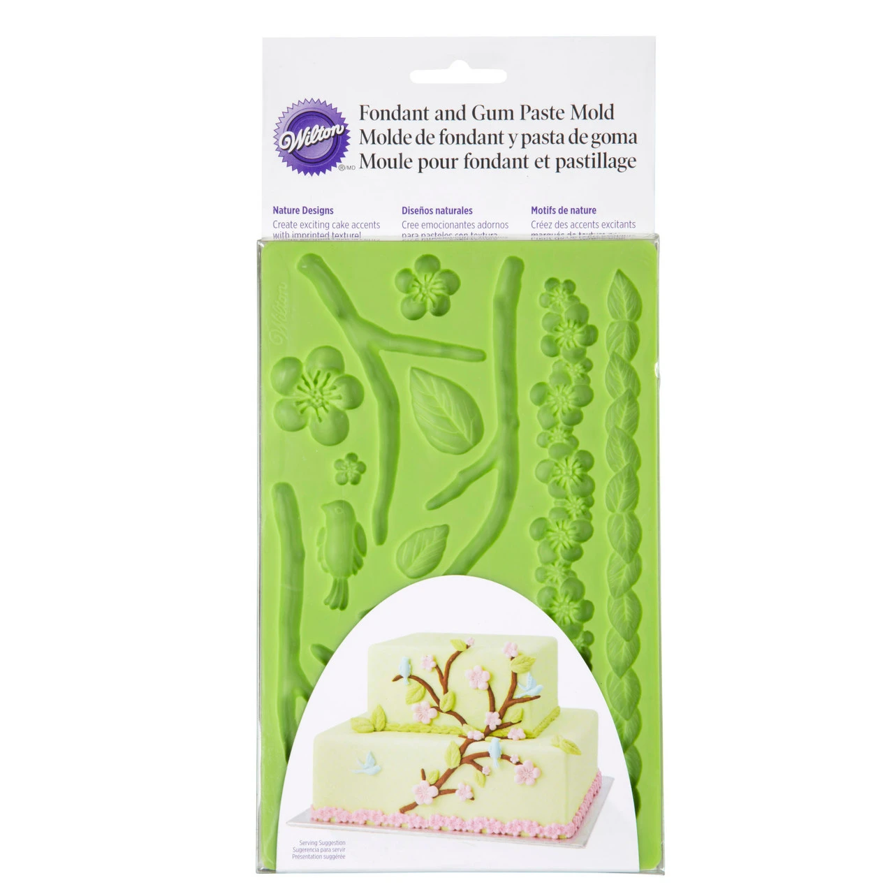 Wilton Silicone Nature Designs Fondant And Gum Paste Mold - Cake Decorating Supplies 3 Wilton Silicone Nature Designs Fondant And Gum Paste Mold - Cake Decorating Supplies