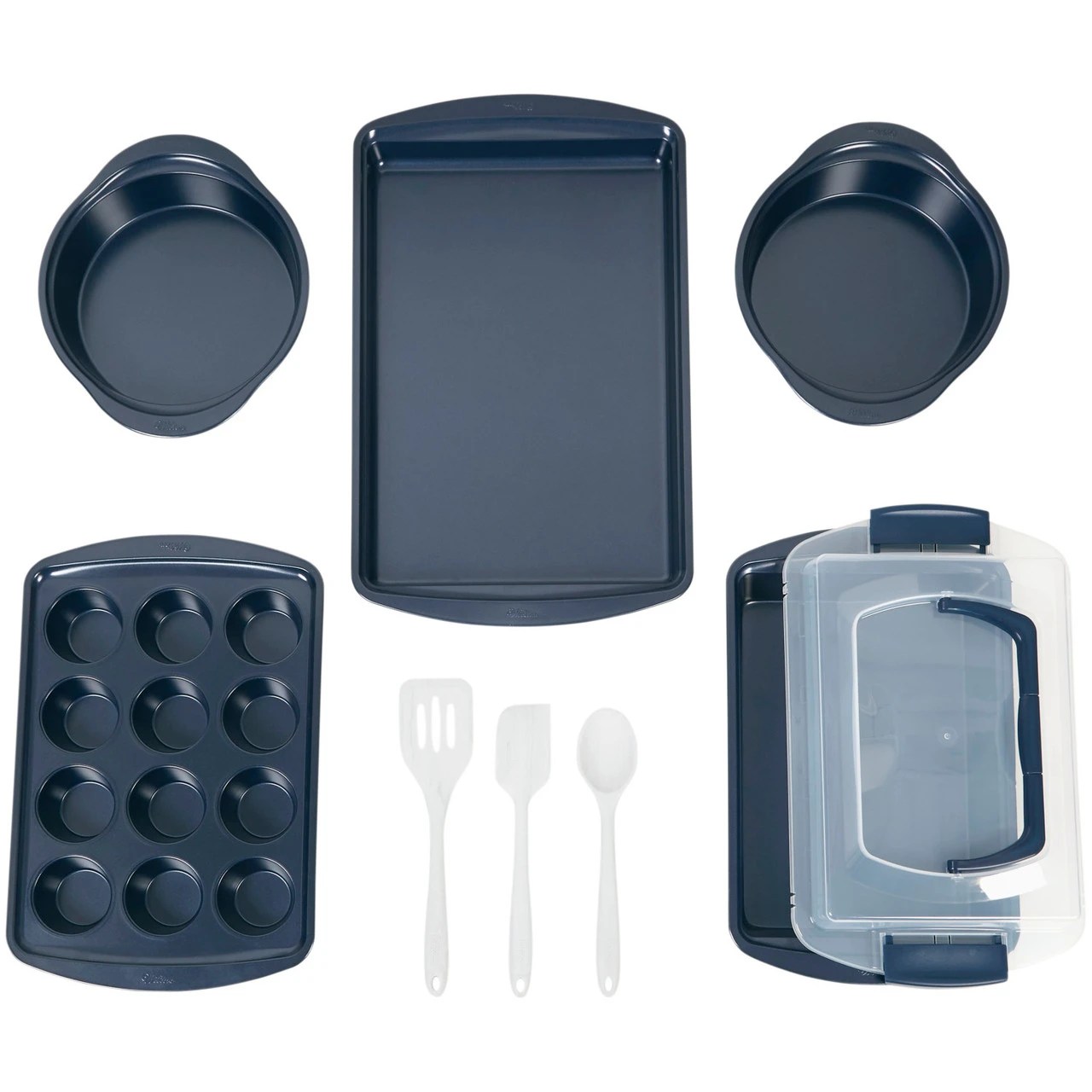 Wilton Diamond-Infused Non-Stick Navy Blue Baking Set, 9-Piece 4 Wilton Diamond-Infused Non-Stick Navy Blue Baking Set, 9-Piece - Image 2