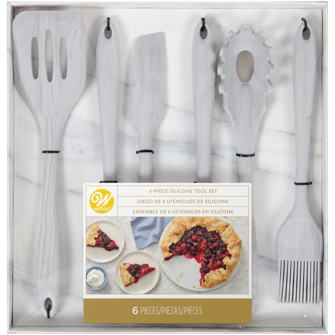 Wilton Marble Silicone Kitchen Utensils Set, 6-Piece 4 Wilton Marble Silicone Kitchen Utensils Set, 6-Piece - Image 2