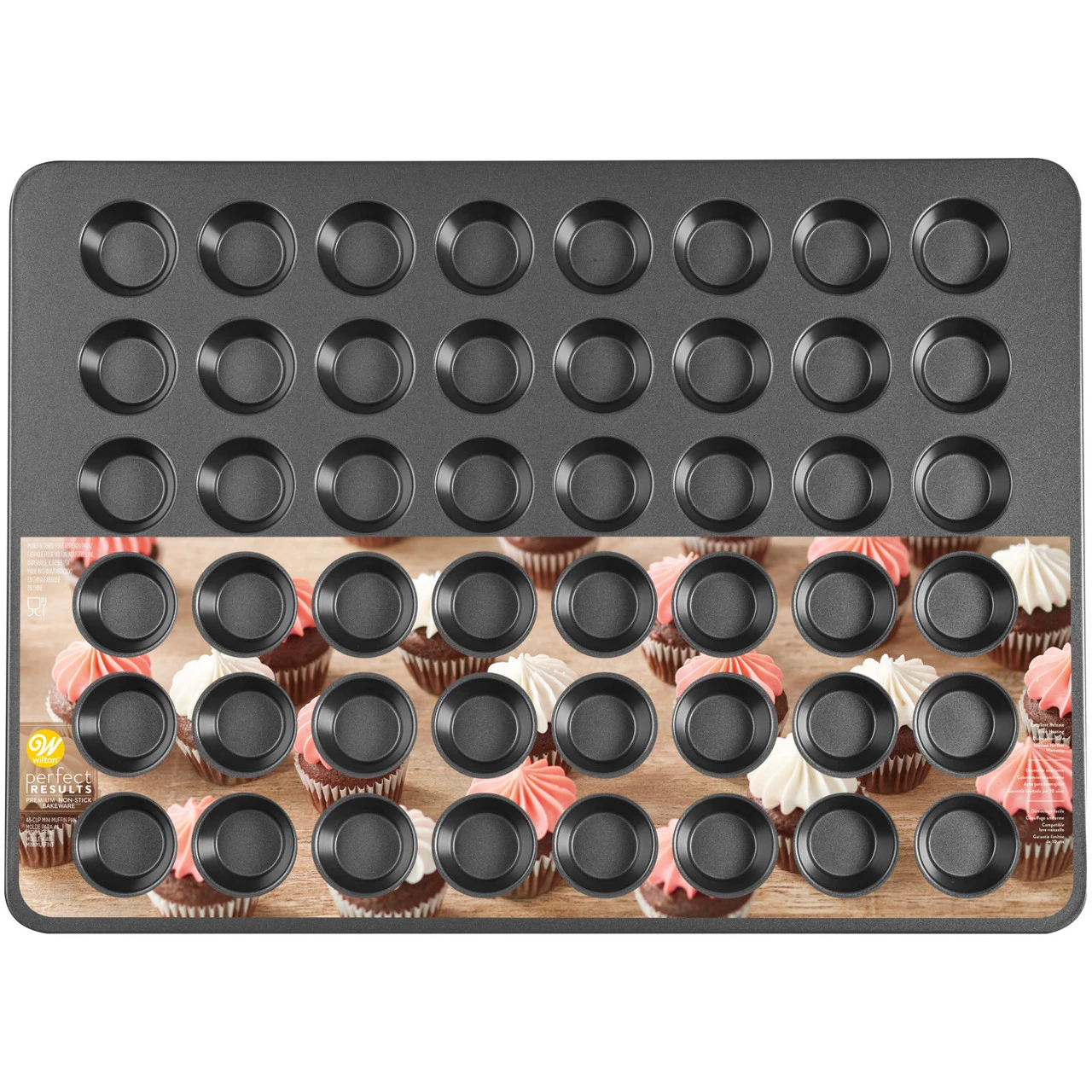 Wilton Perfect Results Non-Stick Mega Mini Muffin And Cupcake Pan, 48-Cup Pan 4 Wilton Perfect Results Non-Stick Mega Mini Muffin And Cupcake Pan, 48-Cup Pan - Image 2
