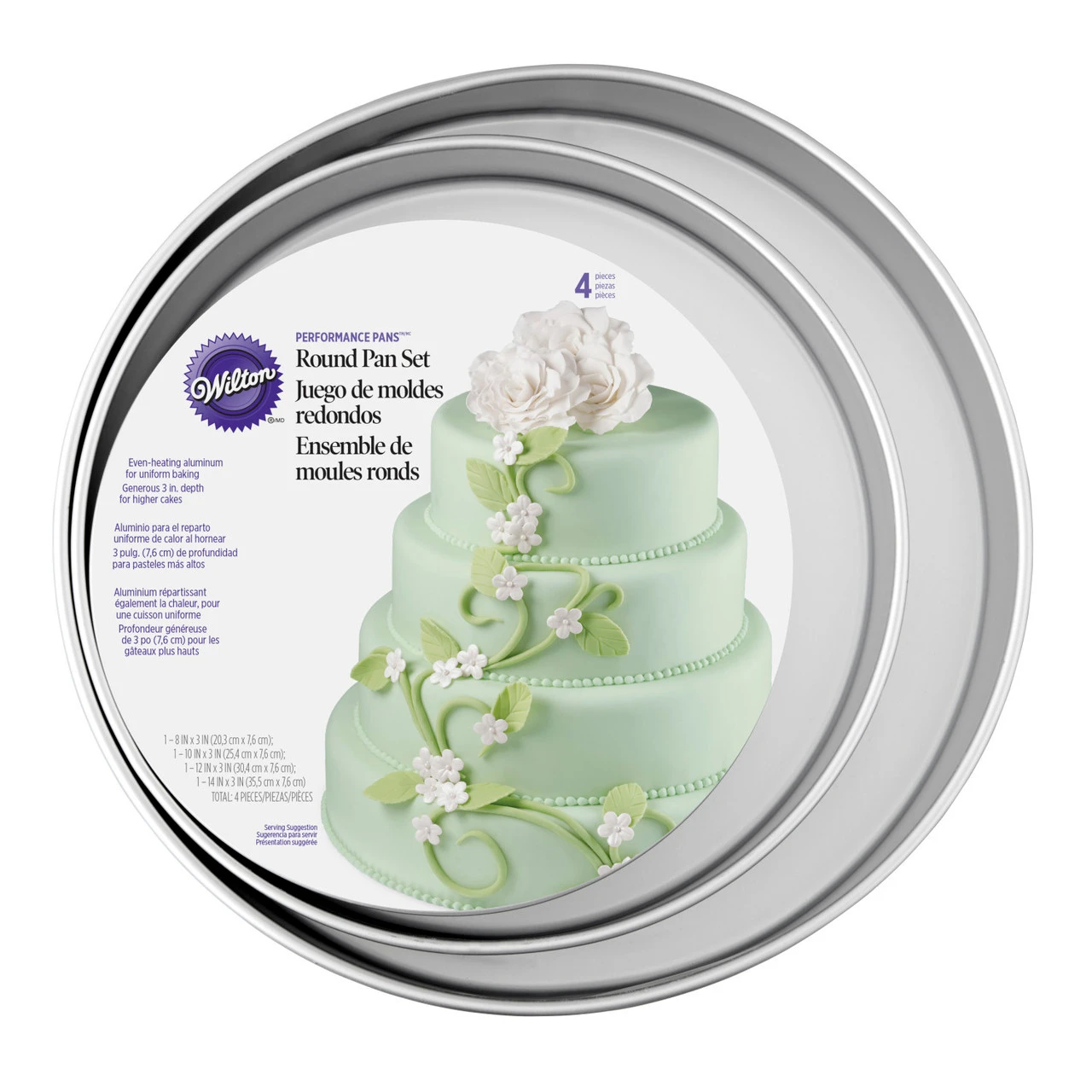 Wilton Performance Pans Large Round Cake Pans Set, 4-Piece 4 Wilton Performance Pans Large Round Cake Pans Set, 4-Piece - Image 2