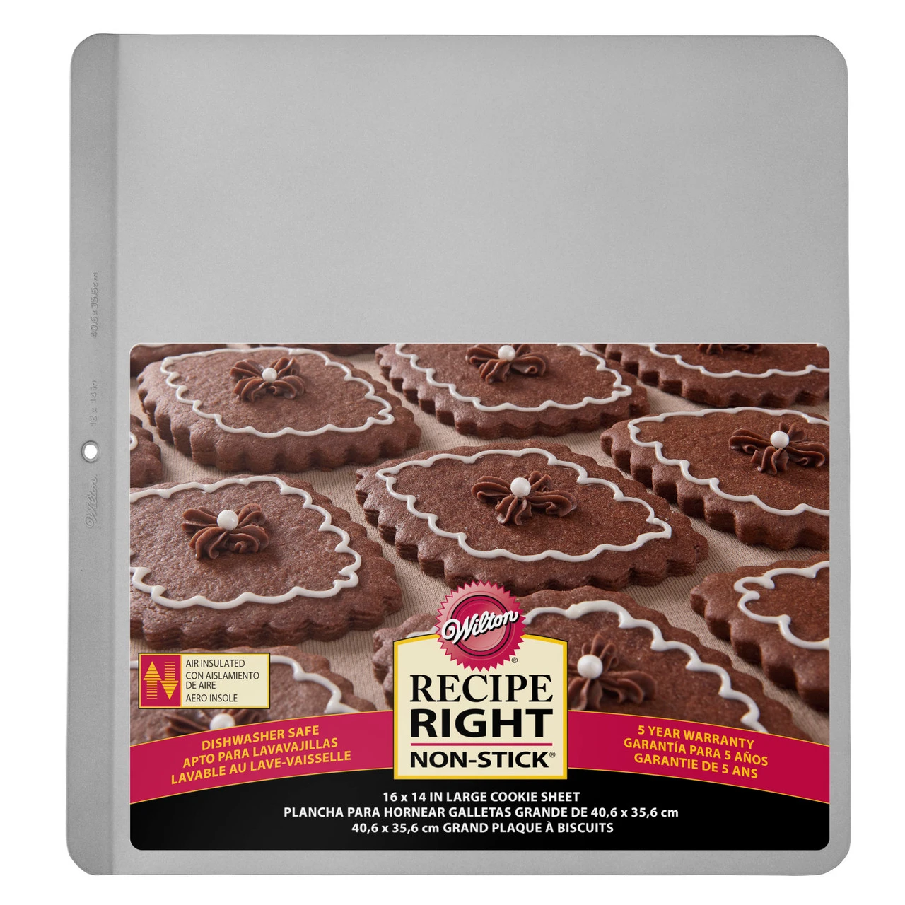 Wilton Recipe Right Stainless Steel Insulated Cookie Baking Sheet, 16 X 14-Inch 4 Wilton Recipe Right Stainless Steel Insulated Cookie Baking Sheet, 16 X 14-Inch - Image 2