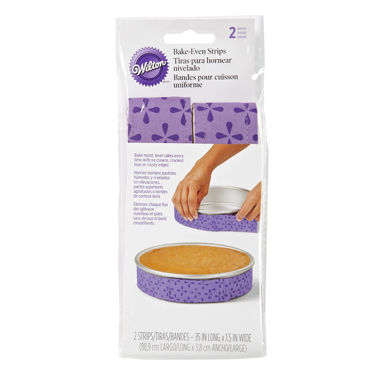 Wilton Bake-Even Strips And Round Cake Pan Set, 8-Piece - 6, 8, 10, And 12 X 2-Inch Aluminum Cake Pans 4 Wilton Bake-Even Strips And Round Cake Pan Set, 8-Piece - 6, 8, 10, And 12 X 2-Inch Aluminum Cake Pans - Image 2