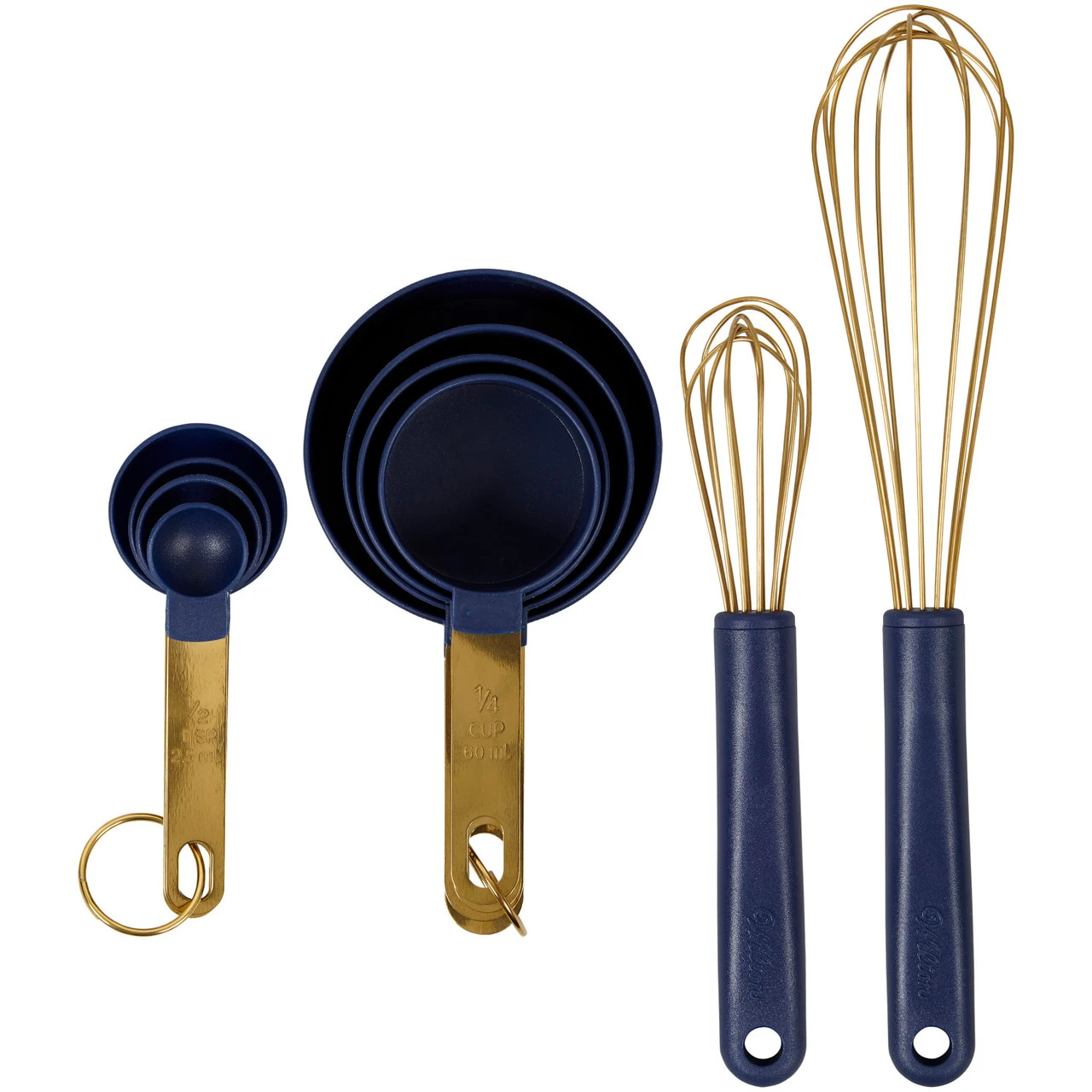 Wilton Navy Blue And Gold Kitchen Utensils Mix And Measure Set, 10-Piece 3 Wilton Navy Blue And Gold Kitchen Utensils Mix And Measure Set, 10-Piece