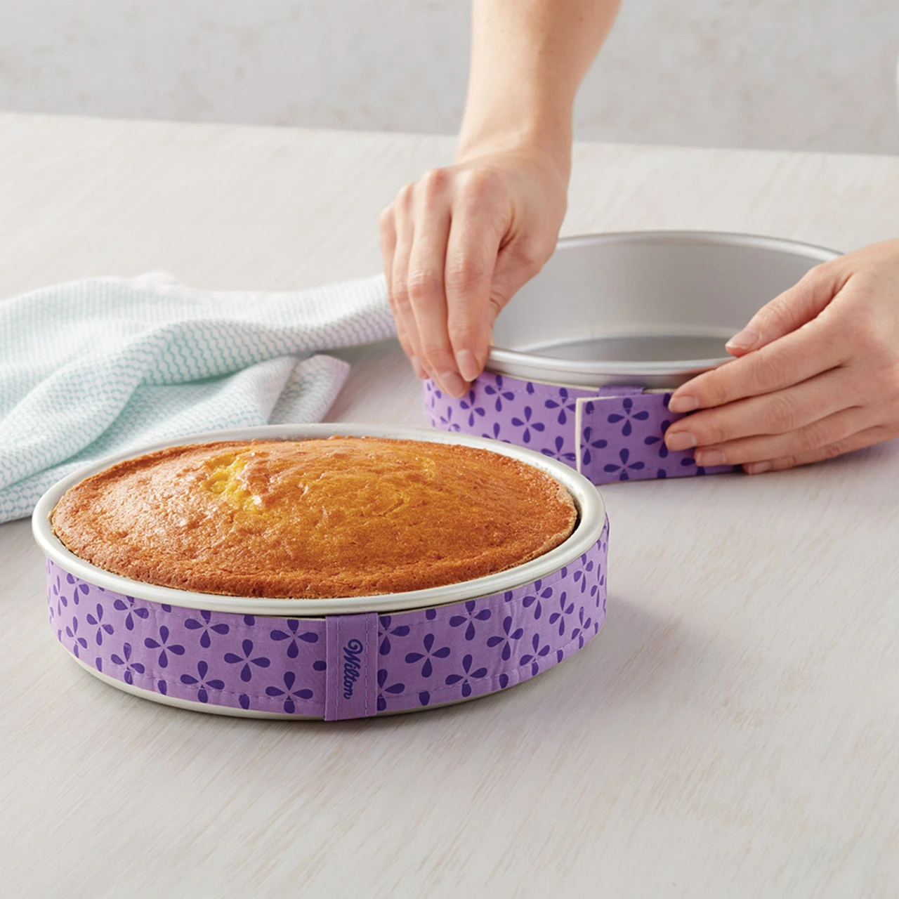Wilton Bake-Even Strips And Round Cake Pan Set, 8-Piece - 6, 8, 10, And 12 X 2-Inch Aluminum Cake Pans 7 Wilton Bake-Even Strips And Round Cake Pan Set, 8-Piece - 6, 8, 10, And 12 X 2-Inch Aluminum Cake Pans - Image 5